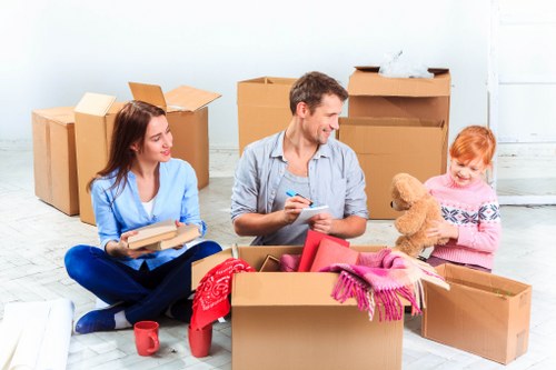 Unpacking service helping a Kingsbury household settle into a new home