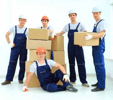Household items being loaded carefully into a removals vehicle