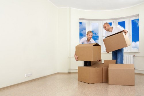 Packing and labelling supplies used for an office move