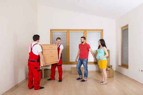 Packed moving van for local removals in Kingsbury