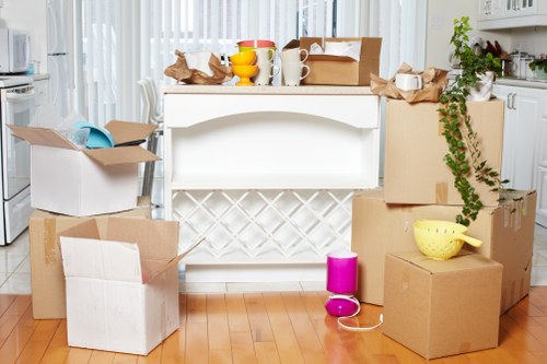 Packed household items ready for a Kingsbury relocation