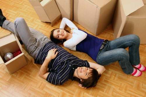 Driver helping with a flat move in Kingsbury