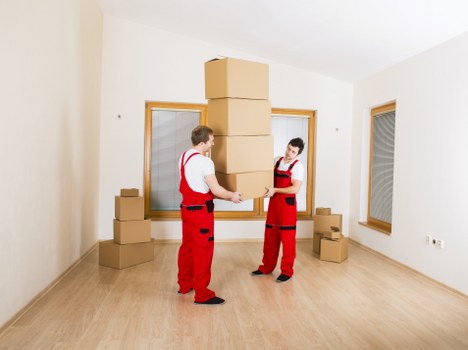 Household furniture and boxes being prepared for a Kingsbury removal